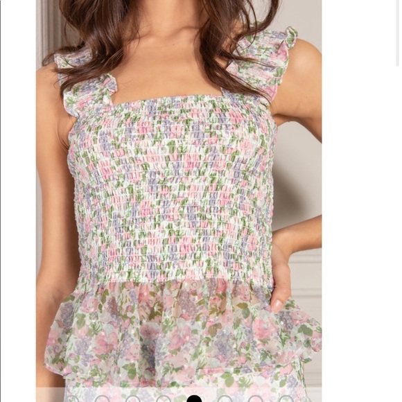 NWT $275 Senlis Floral Fruit Skirt Set Corinne Ruffle Mini Skirt + Audrey Top XS - Picture 11 of 15